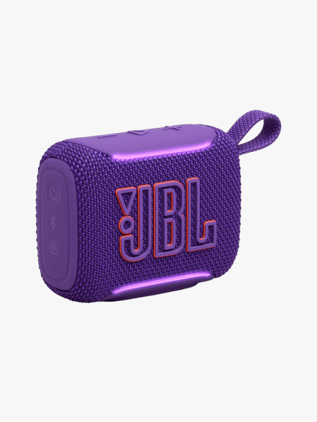 JBL Go 5 Portable Bluetooth Speaker in branded component on a light gray background
