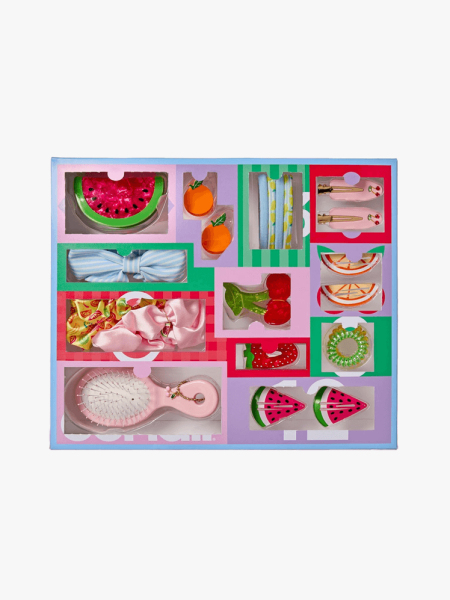 Conair Hair Accessories Advent Calendar in branded component on a light gray background